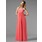 Keizer Strapless Vloerlengte Chiffon Vakantie Jurk met Roes Kant Kraal (020003264)