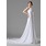 Empire Une epaule Traîne Chapelle Mousseline Charmeuse Robe de Mariée avec Ondulé Fleurs (002000447)
