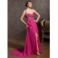 Empire Une epaule Traine courte mousseline de soie Charmeuse Robe de Bal de Promo avec Ondulé Brodé Pailleté (018014847) Empire Une epaule Traine courte mousseline de soie Charmeuse Robe de Bal de Promo avec Ondulé Brodé Pailleté (018014847)