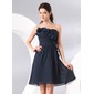 A-Lijn/Prinses Sweetheart Knielengte Chiffon Cocktailjurk met Roes Kraal Bloem(En) (016014084)