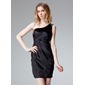Sheath One-Shoulder Short/Mini Charmeuse Cocktail Dress With Ruffle Beading (016021068)