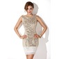 Nauwaansluitend Ronde Hals Kort/Mini Chiffon Lovertjes Cocktailjurk (016008346)