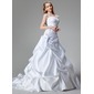 Ligne-A/Princesse Traine courte Satin Robe de Mariée avec Broderie Pailleté (002000436) Ligne-A/Princesse Traine courte Satin Robe de Mariée avec Broderie Pailleté (002000436)