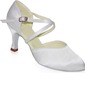 satijn Hakken Pumps Modern Ballroom Dansschoenen met Enkelriempje (053021390)