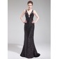 Gaine Col V Traine longue Tulle Pailleté Robe de Soirée (017019565) Gaine Col V Traine longue Tulle Pailleté Robe de Soirée (017019565)