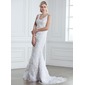 Sirene Col V Traine longue Organza Satin Robe de Mariée avec Dentelle Perlé (002005248) Sirene Col V Traine longue Organza Satin Robe de Mariée avec Dentelle Perlé (002005248)
